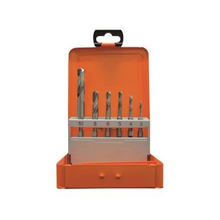 Twist drill set HSS-G 3-10 mm 1/4" hex.shank  6pcs