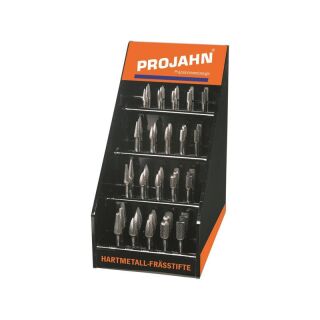 PROJAHN Frässtifte HM, 40tlg. im Präsentationsdisplay je 2x Form B, C, F, G, L Ø 6.0, 8.