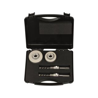 Hollow core bit set 68/82 mm sds-plus/hex shank +center. bit thread M22