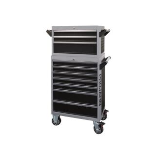 PROJAHN Bestückter Werkstattwagen GALAXY + Werkstattwagenaufsatz GALAXY + Dosenhalter + Papierrollenhalter + 415-tlg. Bestückung Schwarz/Silbergrau