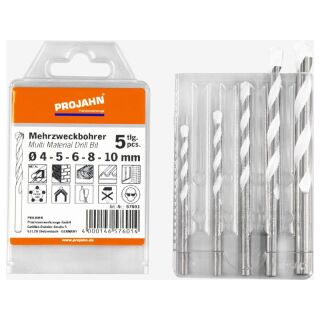 Multi material drill bit Set 5 pcs.