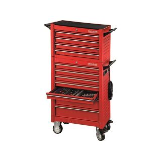 PROJAHN Bestückter Werkstattwagen UNIVERSE + Werkstattwagenaufsatz UNIVERSE + Dosenhalter + Papierrollenhalter + 415-tlg. Bestückung Rot