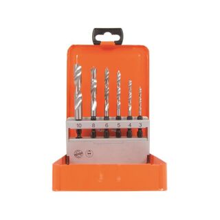 PROJAHN Holz Spiralbohrer 6-kant Kassette 1/4", 6-tlg.