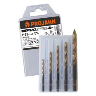 PROJAHN Set DIN338 HSS-Co5% PROSTEP 5-tlg. Ø 3 - 4 - 5 - 6 - 8 mm