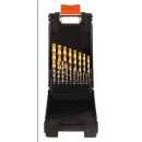 Drill bit set HSS-G TiN 1-10 mm 19pcs plastic case