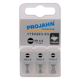 PROJAHN 3er Pack 1/4" Bit Diamantbeschichtet L25 mm Schlitz 1,0x5,5