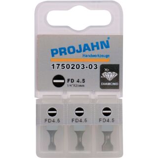 PROJAHN 3er-Pack 1/4" Bit Diamantbeschichtet L50 mm Schlitz 0,6x4,5