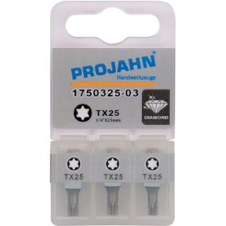 PROJAHN 3er-Pack 1/4" Bit Diamantbeschichtet L50 mm TX10