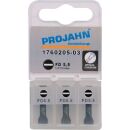 PROJAHN 3er Pack 1/4" Torsion-Bit   L25 mm Schlitz 0,8x4,0