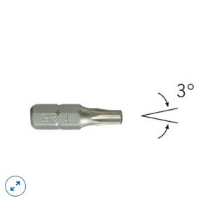 1/4" align-tapered bit TX T9W  25 mm