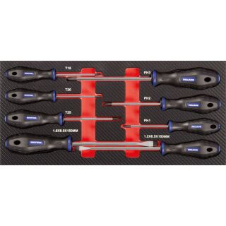 PROJAHN PROForm Einlagesystem Phillips-, Schlitz- und TORX®-Schraubendreher 8-tlg.