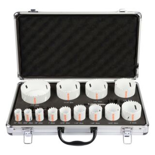 Bi-metal hole saw set 15 pieces Ø 19 mm - 83 mm