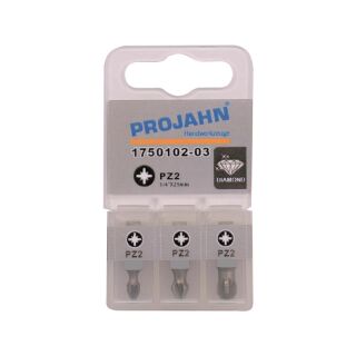 1/4" pozidrive diamond bit no1 25mm 3pcs