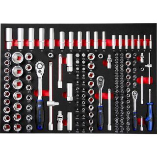 1/4" + 3/8" + 1/2" proficraft Dr. socket set inlay, 145pcs 72 teeth ratchets