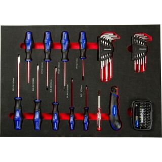 proficraft screwdriver-/bit-/hexkeyi inlay 61pcs