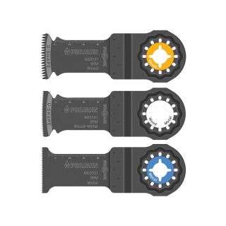 Plunge-cut saw blade set for wood and metal, BIM Starlock, 32 mm x 50 mm, 3 pcs.