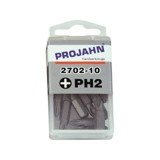 PROJAHN 1/4" Schraubendreher-Bit-Einsätze Länge 25 mm Phillips Nr 1 - 10er Pack