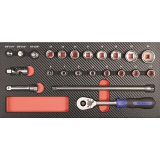 3/8" ratchet and socket inlay 23pcs
