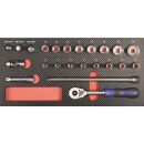 3/8" ratchet and socket inlay 23pcs