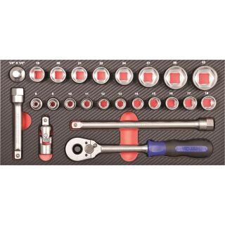 1/2" ratchet and socket inlay 24pcs
