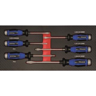 Screwdriver inlay "mixed" 6pcs with go-through blade
