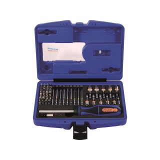 PROJAHN 1/4" Bit Box mit markierten Bits 60tlg inkl. Ratschenschraubendreher mit Bitfach