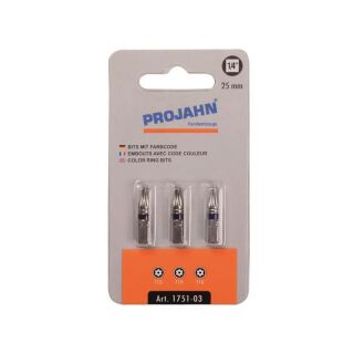 1/4" tamper TX color bit T10 25 mm 3pcs