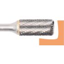 Tungsten carbide rotary burr corner radius, shape B+ d1 6.0 mm, shank 6.0 mm cut 6 double cut