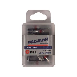 PROJAHN 1/4" markierter Bit L25 mm Phillips Nr 1 - 10er Pack