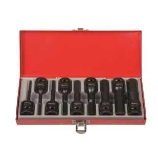 1/2" hex impact socket set 9pcs 4 - 19 mm