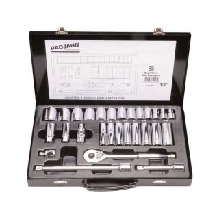 PROJAHN 1/2" Steckschlüsselkoffer US-Zoll, 28-tlg.