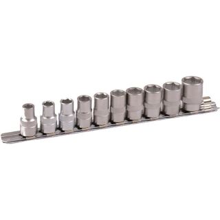 1/2" socket set on clip-rail, 10pcs
