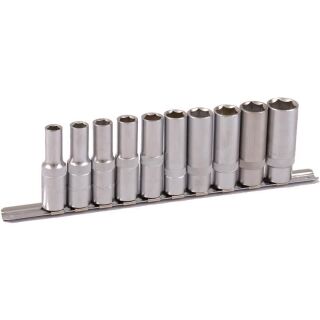 PROJAHN 1/2" Stecknuss Satz auf Schiene 10tlg tiefe Nüsse - 10 bis 22mm