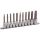 1/2" socket bit set on clip rail, 11pcs hex+spline