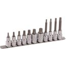 1/2" socket bit set on clip rail, 11pcs, spline, 60...