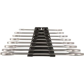 Double open end wrench set  8pcs 6 x 7 - 8 x 9 - 10 x 11 - 12 x 13 - 14 x 15 - 16 x 17 - 18 x 19 - 20 x 22 mm