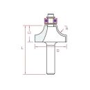 PROJAHN Viertelstabfräser mit Kugellager D 28,7  mm, L 46,5 mm, L2 14,5 mm