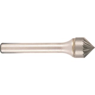Tungsten carbide rotary burr countersink 90° , shape K d1 6.0 mm, shank 6.0 mm cut 6 double cut