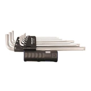 PROJAHN Winkelstiftschlüssel Satz Sechskant lange Ausführung mit Mutltigriff und Spezial-Kugelkopf 1,5 - 10 mm 9-teilig