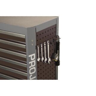 accessory roller with square hole perforation hook rack for hanging 7 pieces black